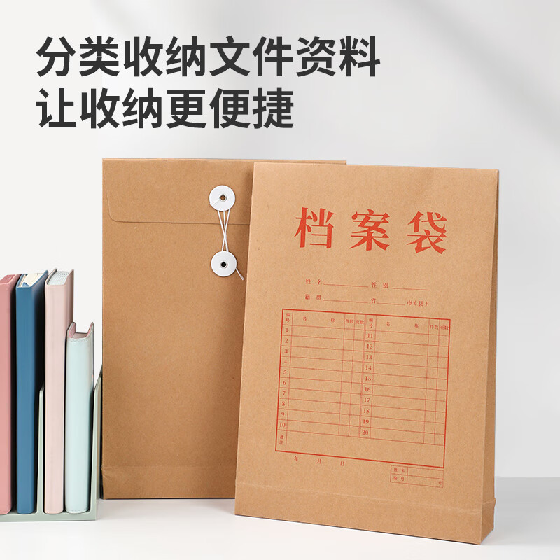 得力 deli 8385 混浆牛皮纸档案袋 250g 侧宽6cm 10个/包 计价单位:包