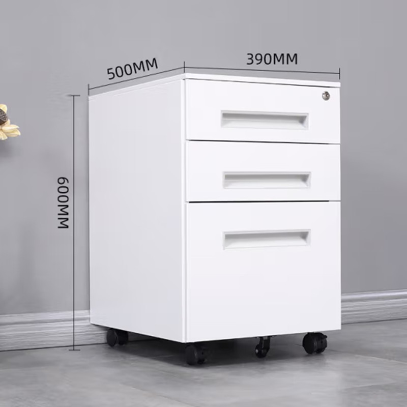 栗轩  600*390*500mm 活动柜 办公室桌下矮柜 带锁移动抽屉柜 白色 计价单位:个