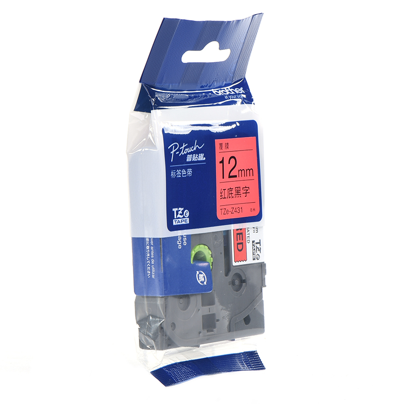 兄弟 brother TZe-Z431 标签色带 12mm 红底黑字 适用PT-E115 PT-D200KT PT-D200SN 计价单位:支