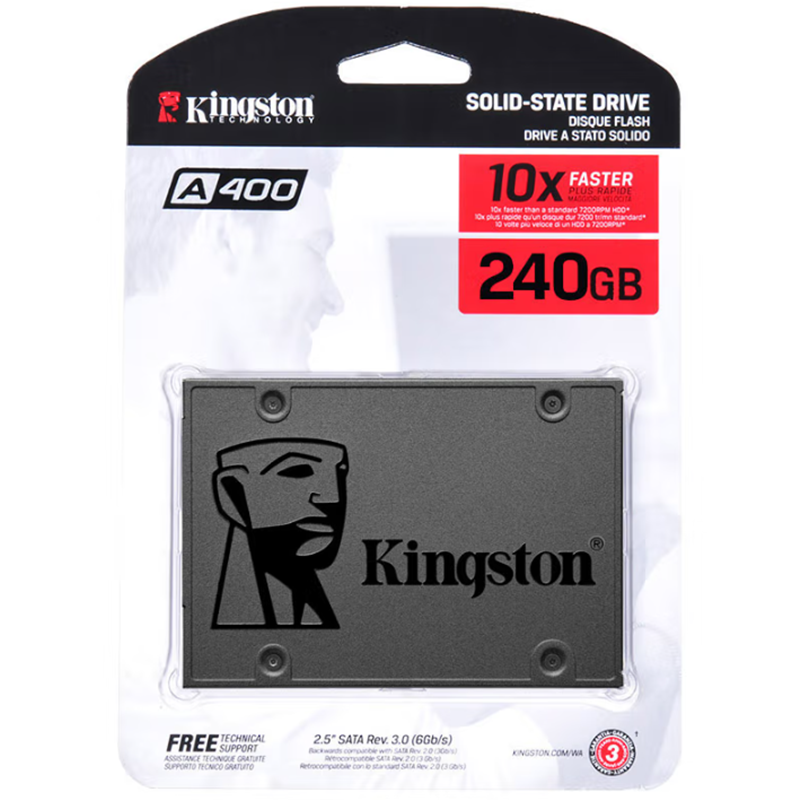 金士顿 KINGSTON A400 240GB SSD固态硬盘 SATA3.0接口 计价单位:块