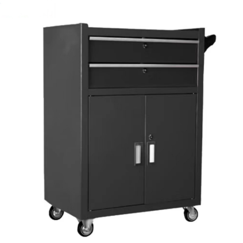 绿林 GREENER 630*420*900mm 双抽双门手推工具车 黑色 计价单位:台