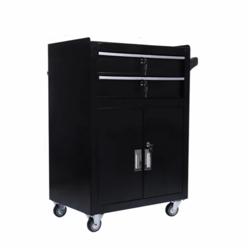 绿林 GREENER 630*420*900mm 双抽双门手推工具车 黑色 计价单位:台