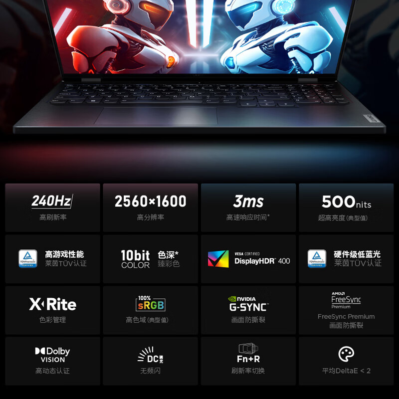 联想 Lenovo 拯救者R9000P 笔记本电脑 16英寸专业电竞本  新R9-7945HX 16G 1T RTX4060显卡 2.5k 240Hz高色域 灰 计价单位:台