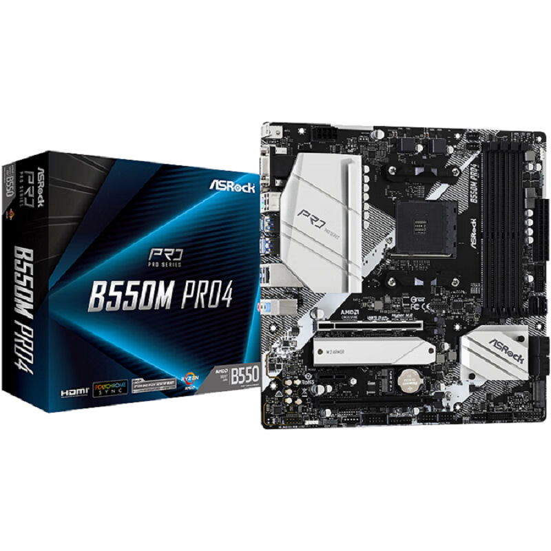 华擎 Asrock B550M  Pro4 匠心AMD主板 AMD B550/Socket AM4 PRO4 计价单位:块