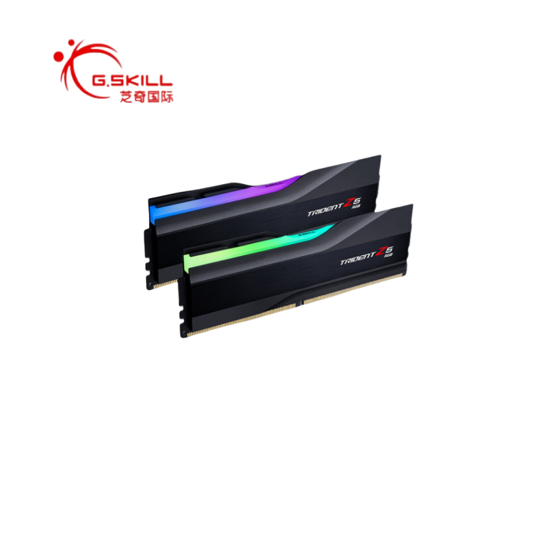 芝奇  64GB(32Gx2) DDR5 6400 台式机内存条-幻锋戟RGB灯条(黯雾黑)/Intel XMP/C32 计价单位:套