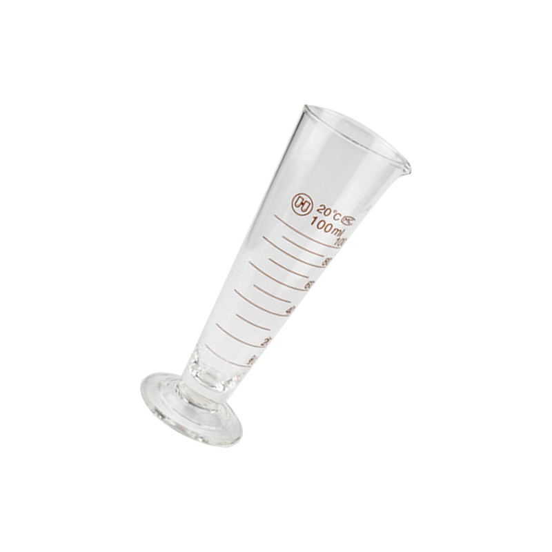 海斯迪克  HKCL-187 玻璃三角量杯 带刻度加厚计量杯 高透明实验室锥形玻璃器具量筒 100ml 计价单位:个