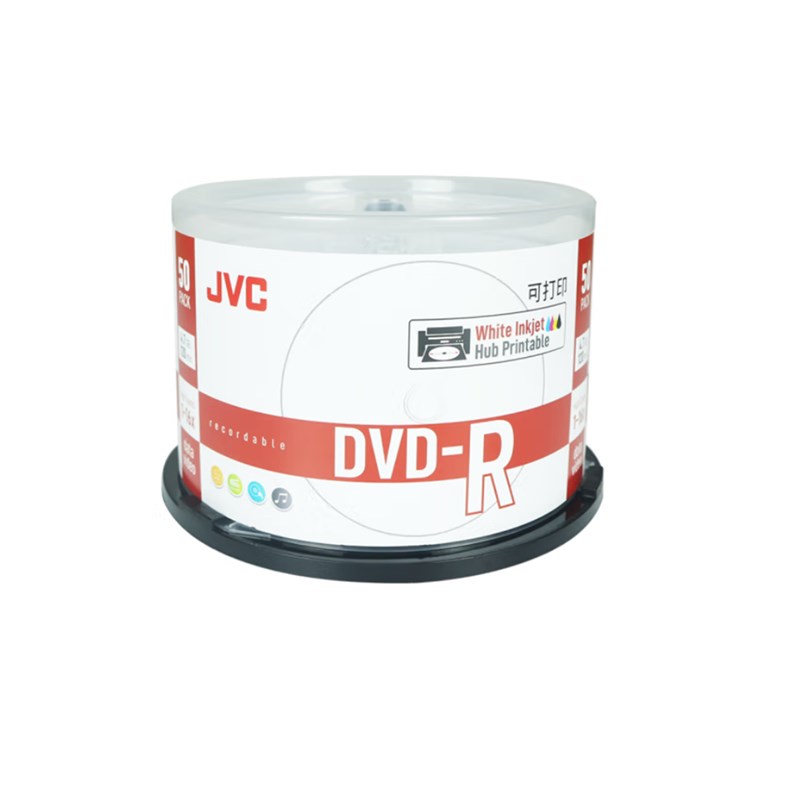 JVC  DVD-R 空白光盘 16速4.7GB 商用 档案款 桶装50片 可打印 计价单位:桶