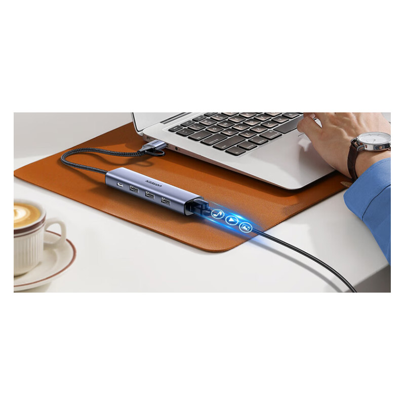 绿联 UGREEN 15623 USB3.0转千兆网口Type-C扩展坞双头分线器  计价单位:个