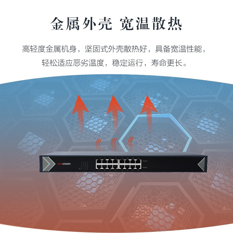 海康威视 HIKVISION DS-3E0516-E 交换机 16口千兆 防雷端口 计价单位:台