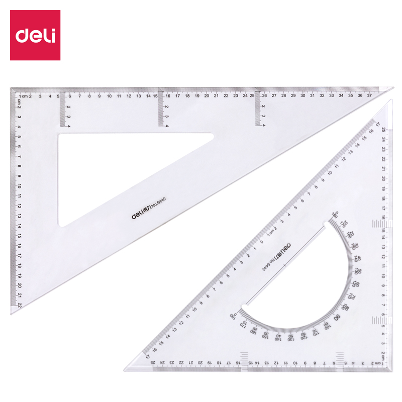 得力 deli 6440 直角斜边三角尺 2件套40cm 24套/盒 计价单位:套
