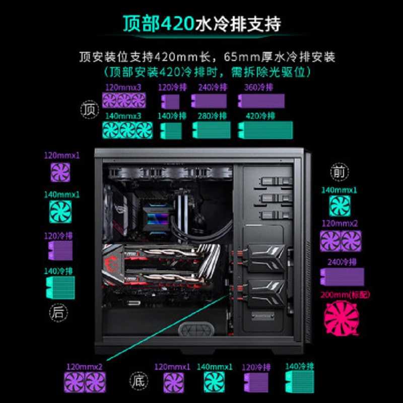 追风者 Phanteks 614 全塔台式E-ATX电脑机箱 计价单位:个