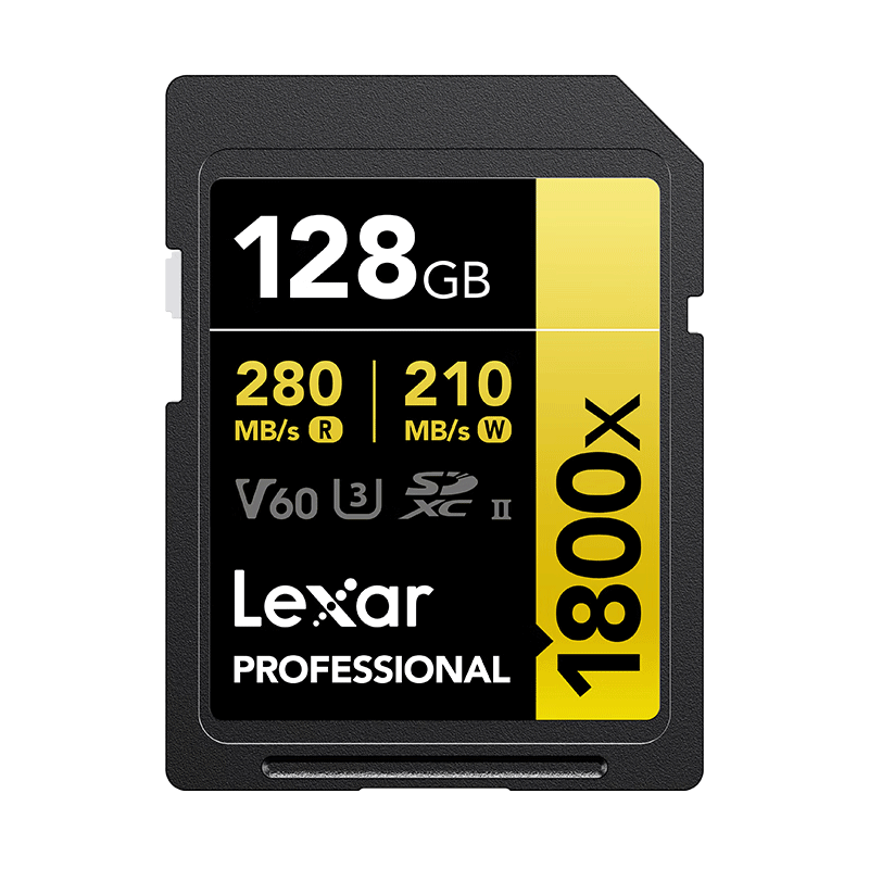 雷克沙 LEXAR LSD1800128 数码相机高速内存卡 128GB SD存储卡 C10 U3 V60  读280MB/s 写210MB/s 4K畅拍（1800x）+ 高速Type-C读卡器 计价单位:组