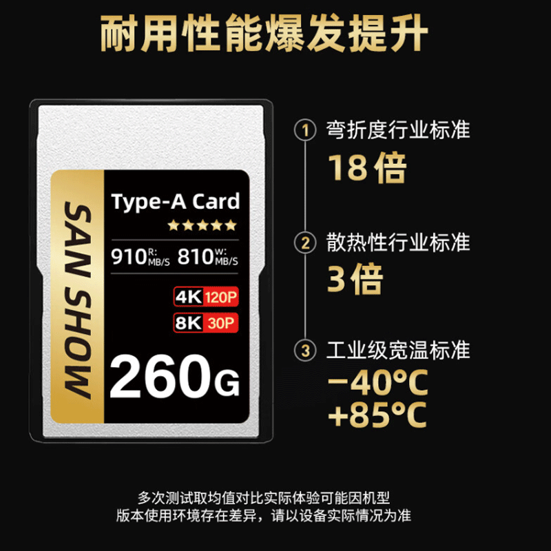 闪映  CFE-A尊享版-260G 存储卡+读卡器 支持双A卡同时录 计价单位:组