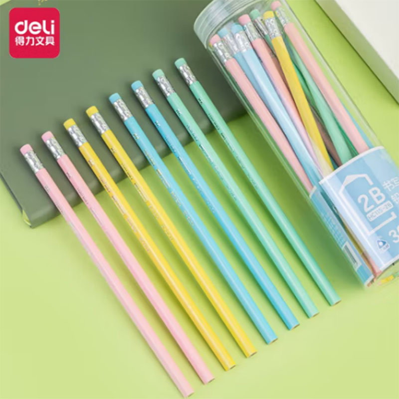 得力 deli HC115-2B 2B铅笔 纯色系列 30支/筒 计价单位:筒