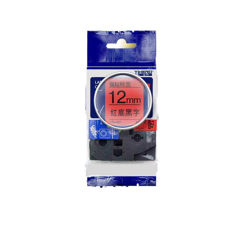 谊和  YZe-461 标签色带 1红底黑字 36mm  适用E100B/yze系列 计价单位:卷