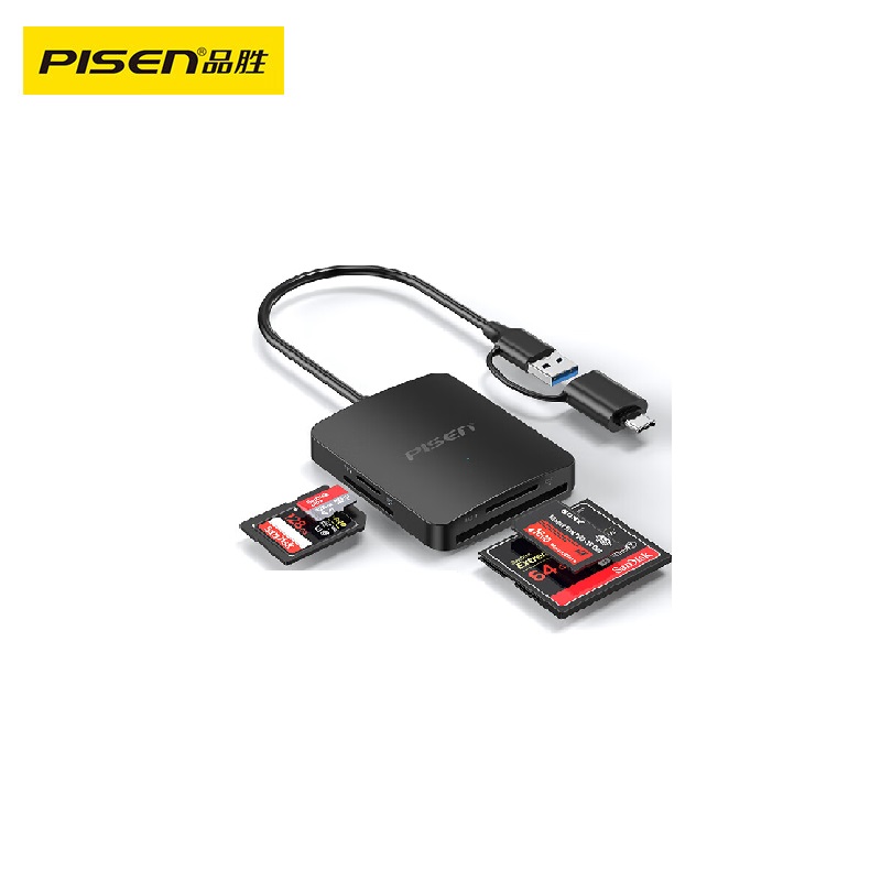品胜  NJ-TC32 USB/Type-C多功能读卡器  3.0高速支持SD/TF/CF/MS卡相机记录仪监控内存卡  适用电脑苹果15手机/iPad 计价单位:个