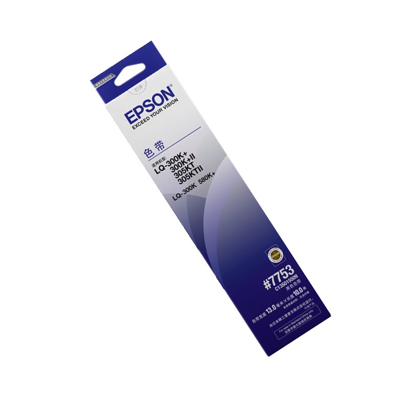 爱普生  7753/S015509 色带 宽13mm*长10m 黑色 适用于LQ300K+II 305KTII 580K+ 300K 计价单位:个