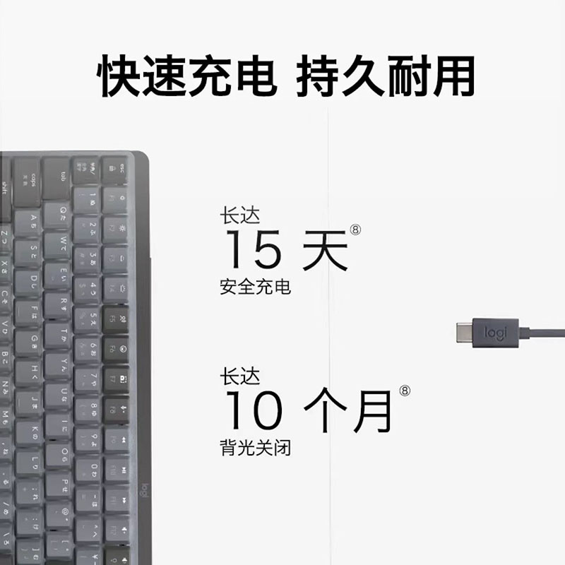 罗技 LOGITECH MX MECHANICAL 全尺寸机械键盘 石墨色段落青轴  计价单位:个