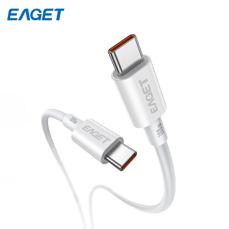 忆捷 EAGET EC1001 数据线 100W PD系列 1.5米 白色 Type-C to Type-C手机电脑两用  计价单位:根