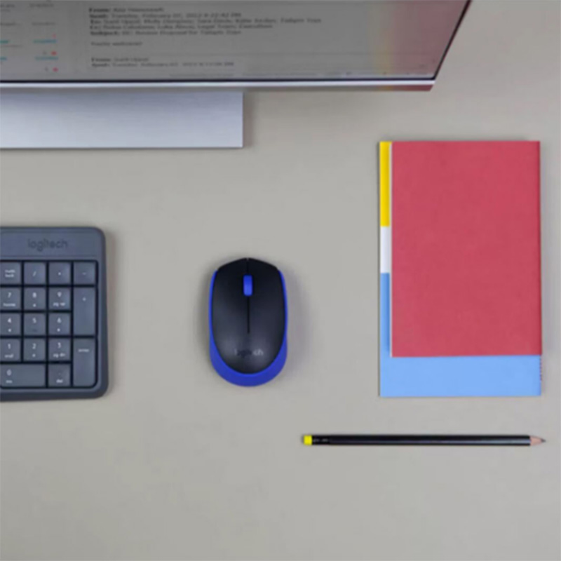 罗技 LOGITECH M171 无线鼠标 黑色蓝边 计价单位:个