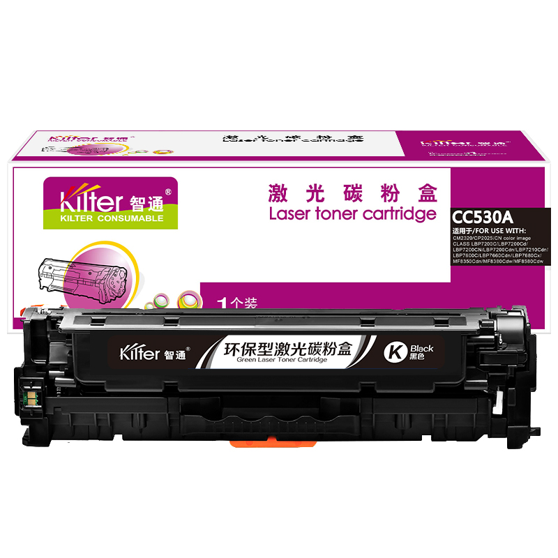 智通 KILTER KILTER CONSUMABLE CC530A 硒鼓 带芯片 黑色 3500页适用于惠普HP CP2025 CP2025n CP2025dn CP2025x CM2320fxi CM2320n CM2320nf 计价单位:支