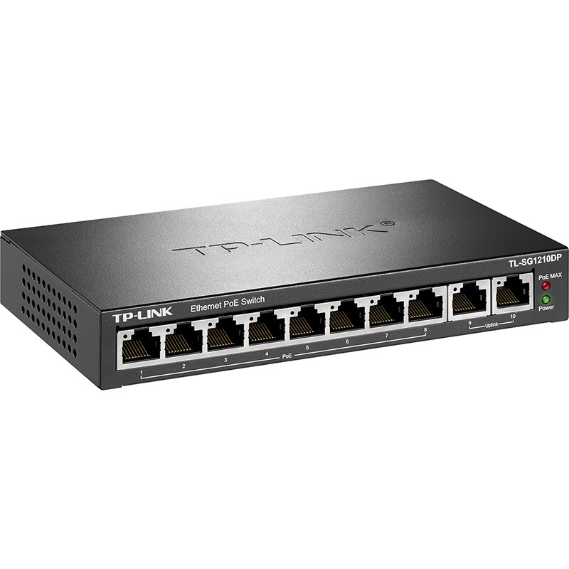 普联 TP-LINK TL-SG1210DP 8口千兆poe+2千兆上联10口PoE交换机 PoE供电 计价单位:台