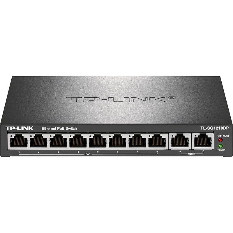 普联 TP-LINK TL-SG1210DP 8口千兆poe+2千兆上联10口PoE交换机 PoE供电 计价单位:台