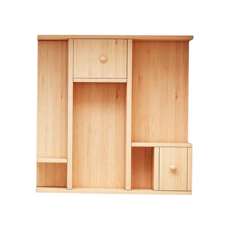 朗程  柜门款 60*20*48cm 原木色 实木书架 收纳一体 靠墙   计价单位:个
