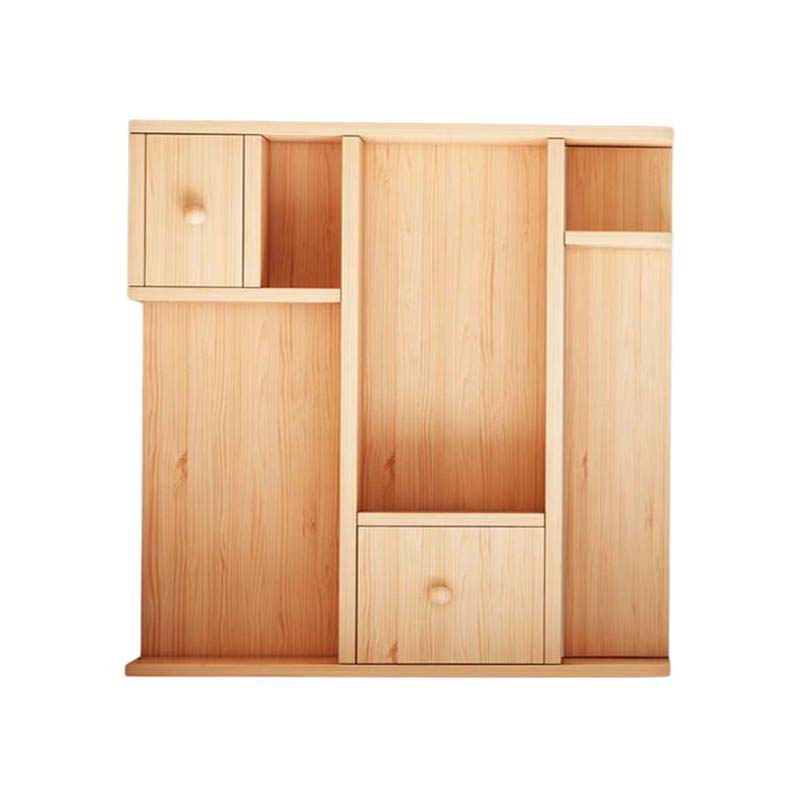 朗程  柜门款 60*20*48cm 原木色 实木书架 收纳一体 靠墙   计价单位:个