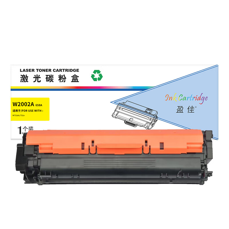 盈佳 INK CARTRIDGE W2002A 粉盒 商专版 带芯片 黄色 6000页 适用于惠普HP M751dn 751n 计价单位:支