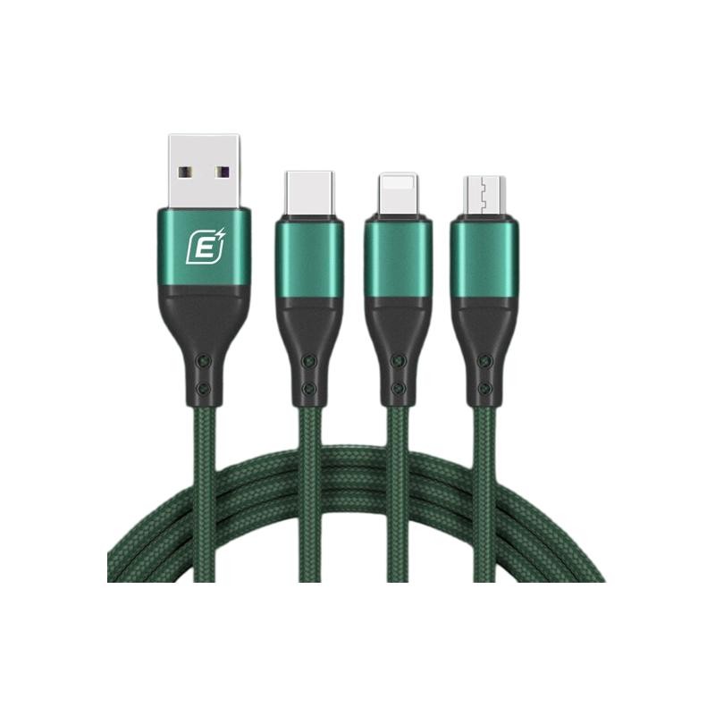 忆捷 EAGET EC008S 60W1.2m三合一快充数据线墨绿色 计价单位:条