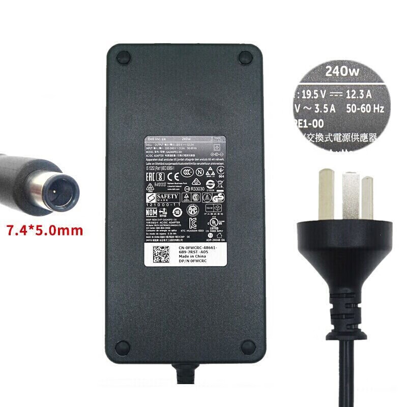 戴尔 DELL 240W(19.5V 12.3A) 电源适配器   外星人17 M17X M18X X51笔记本电脑G3 G5 G7充电线 7.4mm大口  计价单位:个