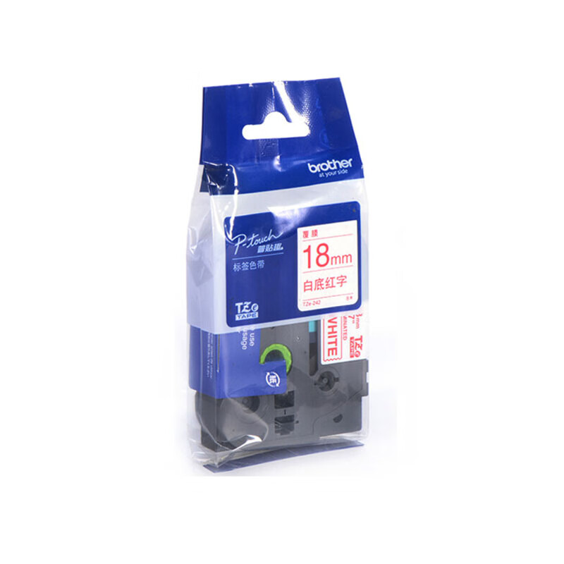 兄弟 brother TZe-242 标签色带 18mm 白底红字 适用95 97 98 36 2430 2730 76 18RZ 2030 计价单位:卷