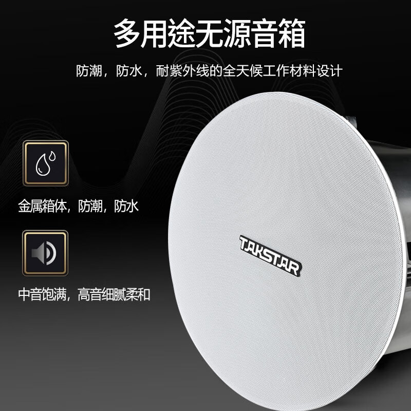 得胜 TAKSTAR EBS-630A 定阻吸顶音响 背景音乐音箱 白色 计价单位:台