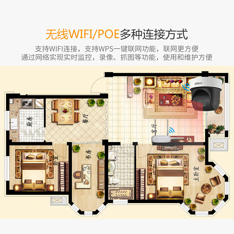 大华  DH-SD29D404-DP-i 400万网络高清4倍光学变焦红外夜视 POE供电监控器家用 室外WFI手机远程摄像机 计价单位:台