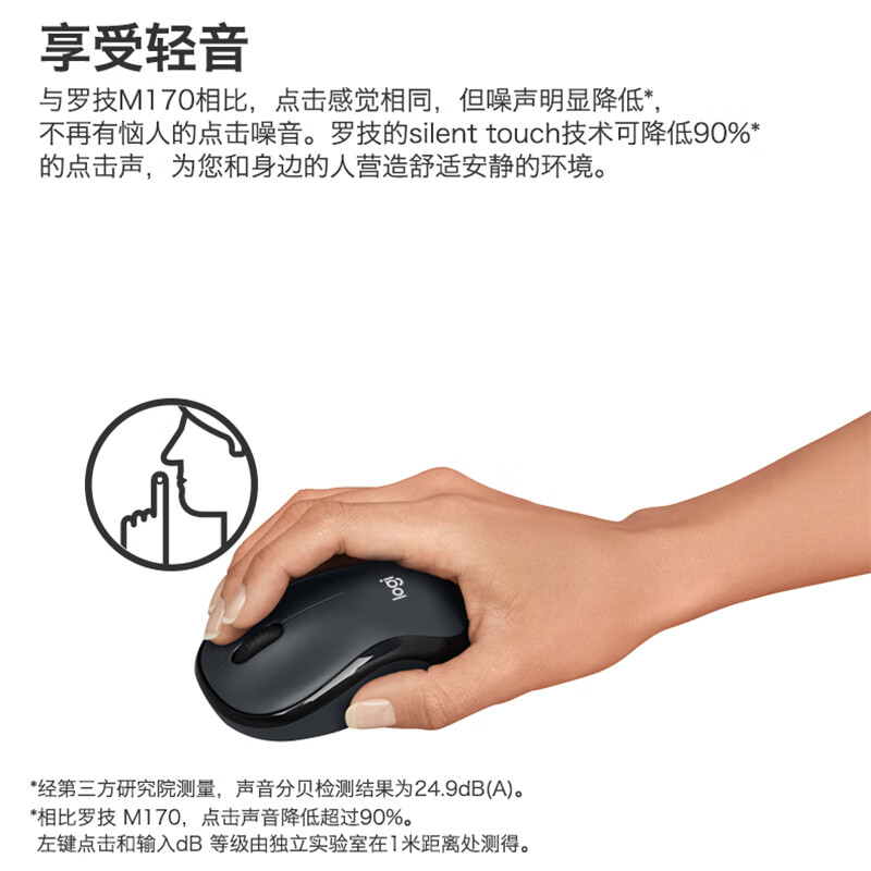 罗技 G M240 轻音无线蓝牙鼠标 商用版 石墨灰 计价单位:个