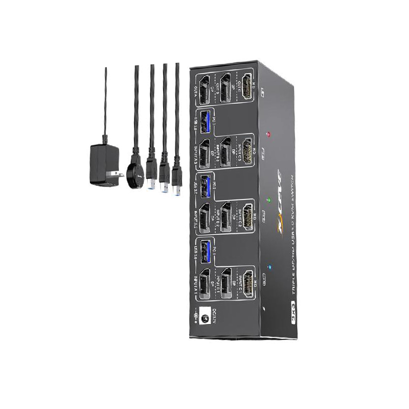 IMAK  KC-KVM303DH 1*HDMI+2DP 切换器 三进三出 +配件USB3.0线*3/线控*1/电源*1   计价单位:台