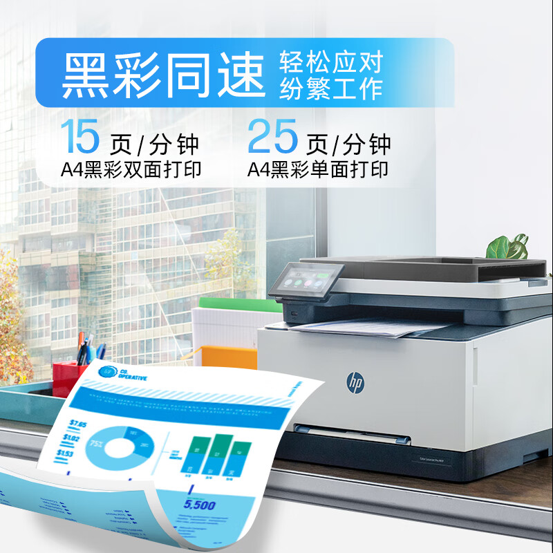 惠普 HP 3388fdw   机印一体机 彩色复印 无线A4自动双面 USB 打印扫描双纸 计价单位:台