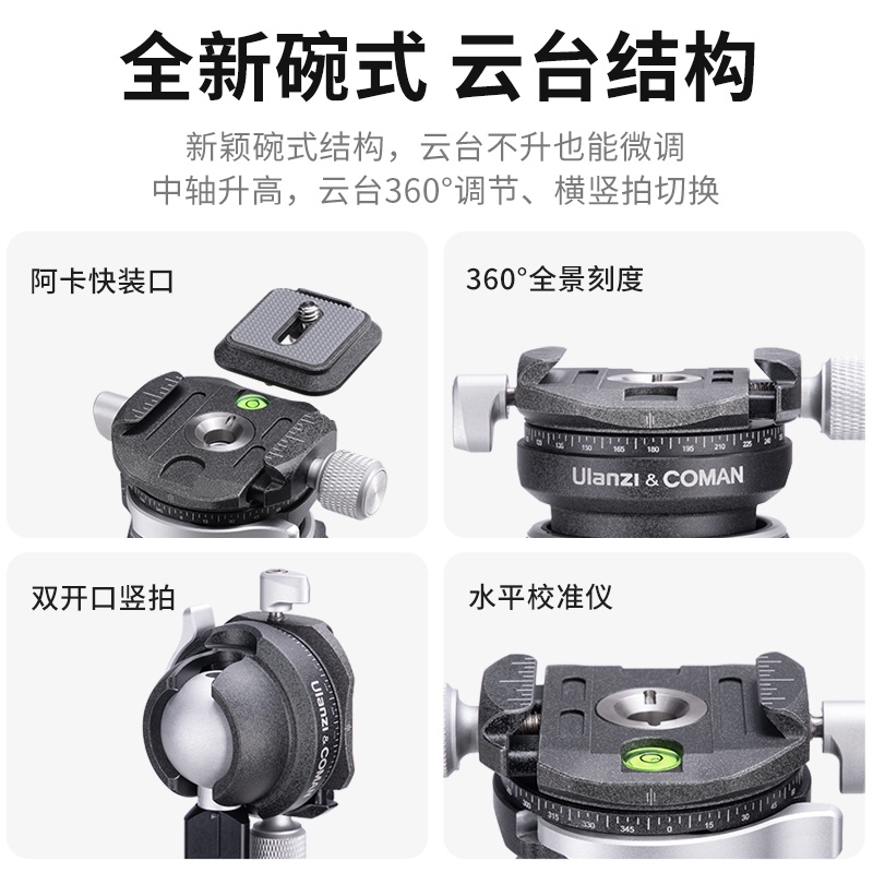 ULANZI  F38 零感三脚架+F38快装板+F38背包快挂V2 送1/4中轴  计价单位:套