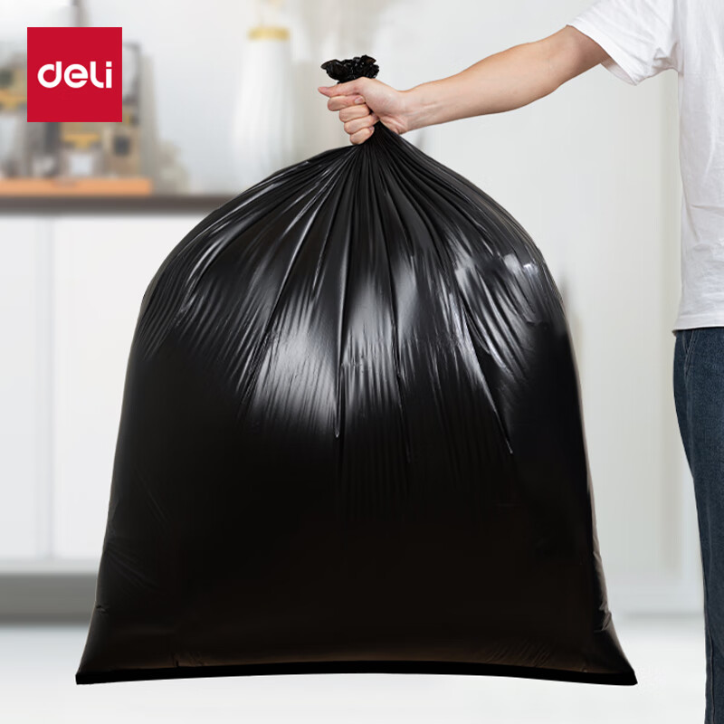 得力 deli LQ508 物业垃圾袋 黑色 100*120cm 50只 计价单位:包