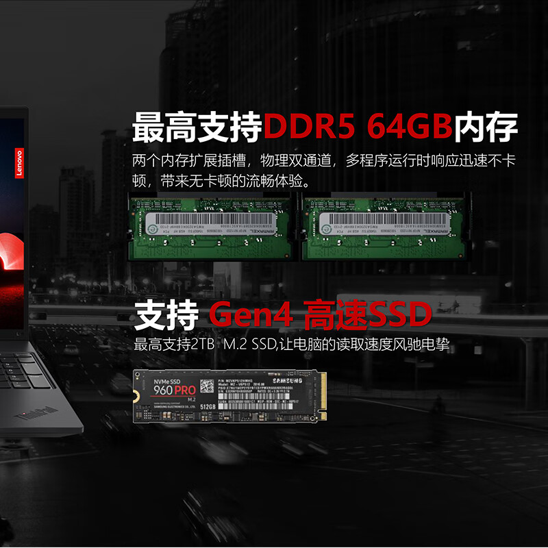 Thinkpad  L16 Gen1 intel 笔记本 21L4A002CD ULT7 155U/16Gx1/512G/UMA/1920*1080 IPS雾面/HD摄像头/Win11/46.5Wh/65W快充/1 年上门/尊享服务/AX211 计价单位:台