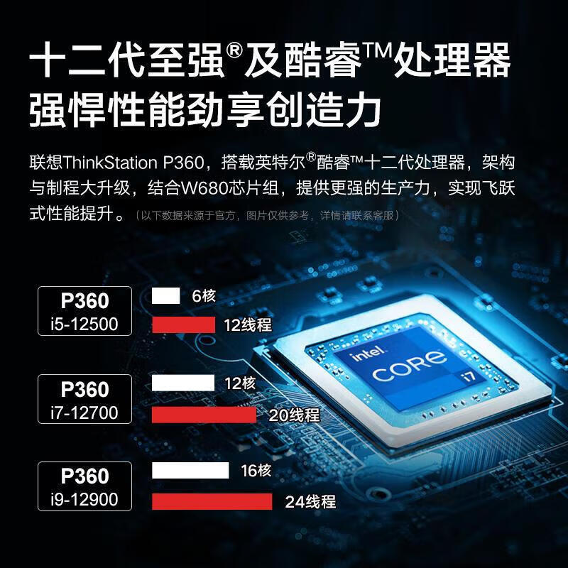 联想 Lenovo P360 工作站 i3 12100/8G/2T/UMA/500W 计价单位:台