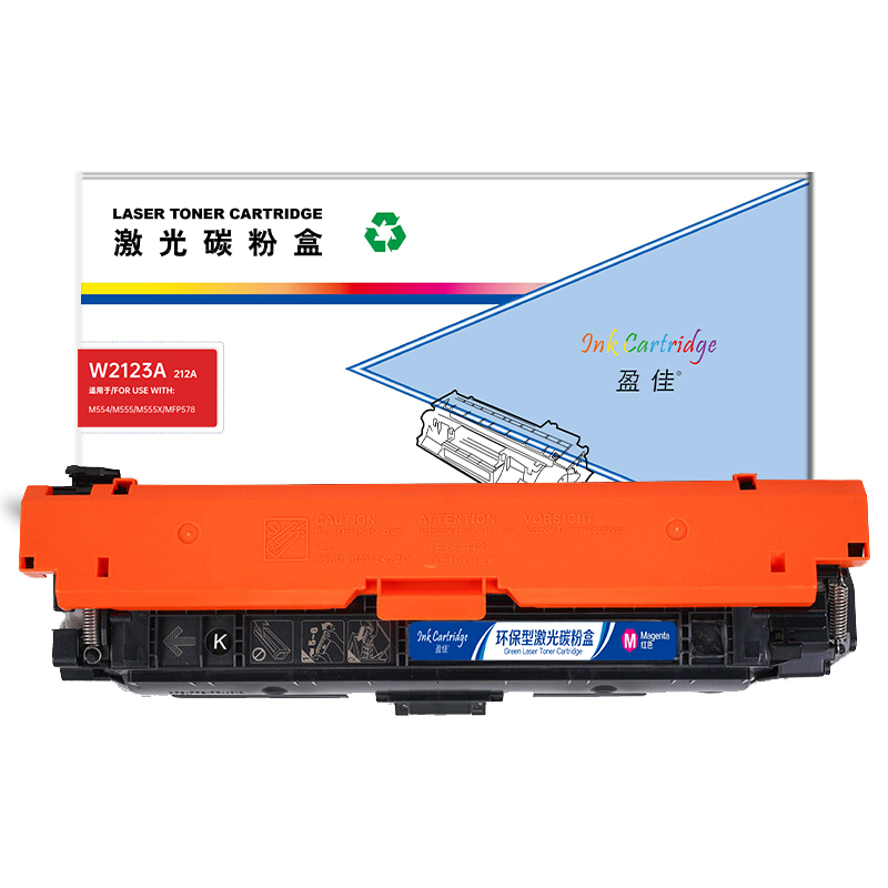 盈佳 INK CARTRIDGE W2123A 212A 硒鼓 商专版 带芯片 红色 4500页适用于惠普HP M554 M555 M555X MFP578 计价单位:支