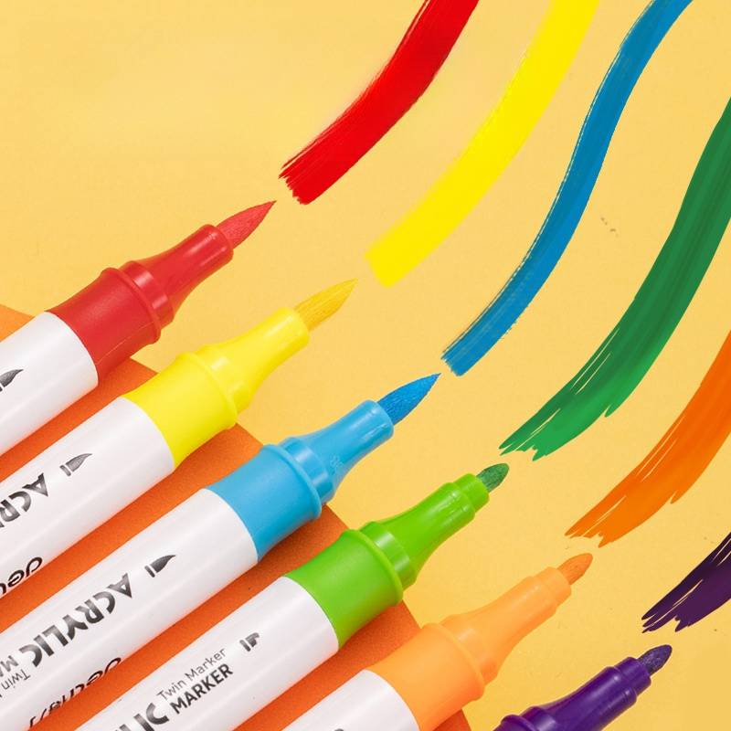 得力 deli HM924-24 得力 24色双头丙烯马克笔（混色） HM924-24 盒 计价单位:盒