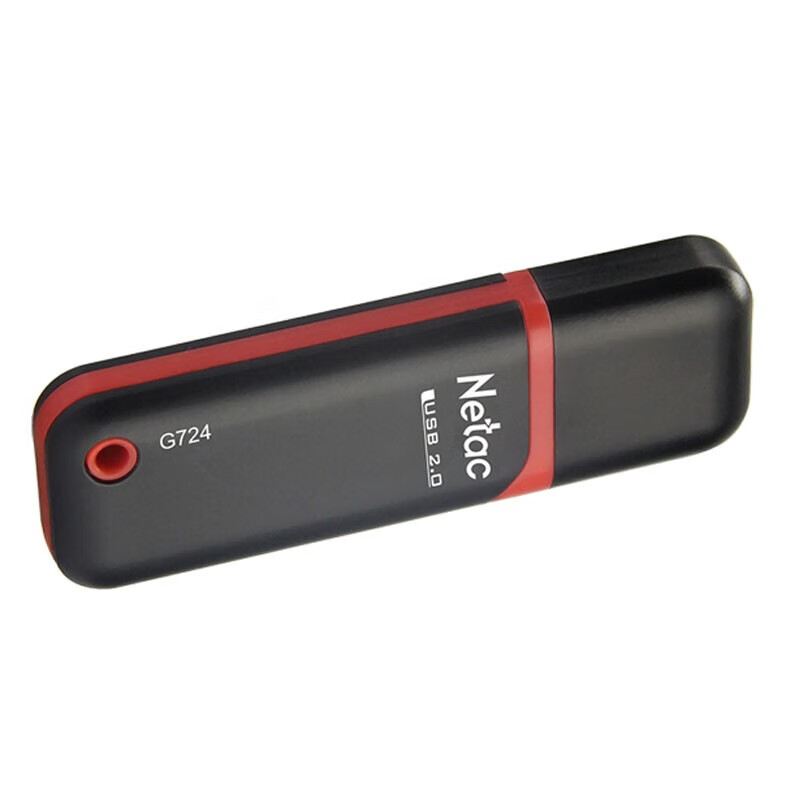 朗科 Netac G724-64G  U盘  USB2.0 带盖帽 红黑色 计价单位:个