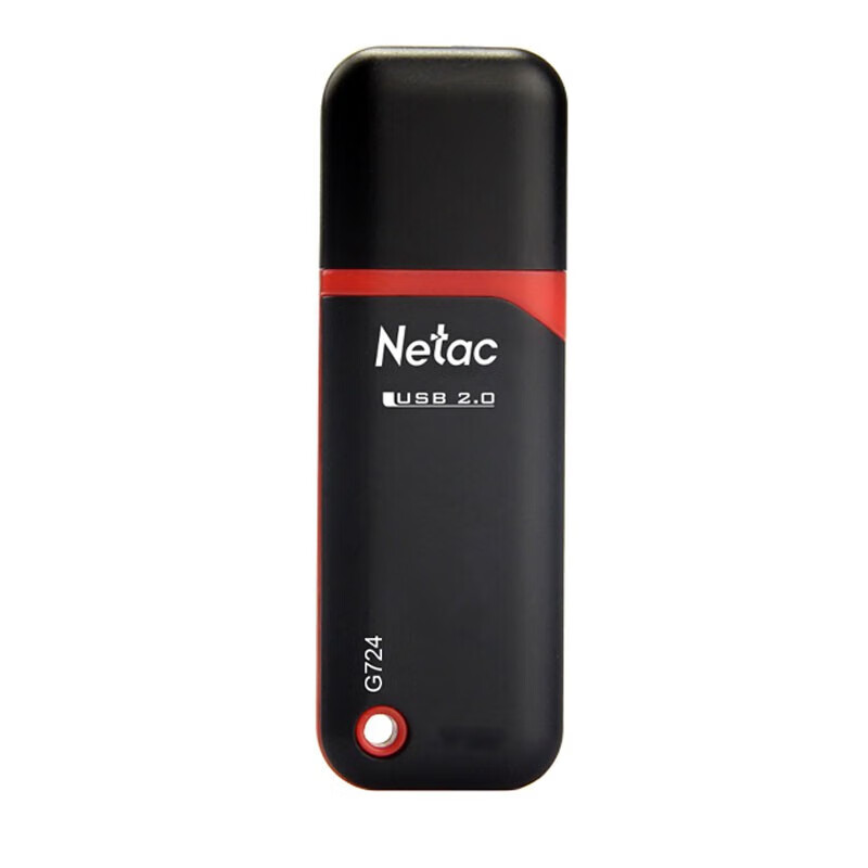 朗科 Netac G724-64G  U盘  USB2.0 带盖帽 红黑色 计价单位:个