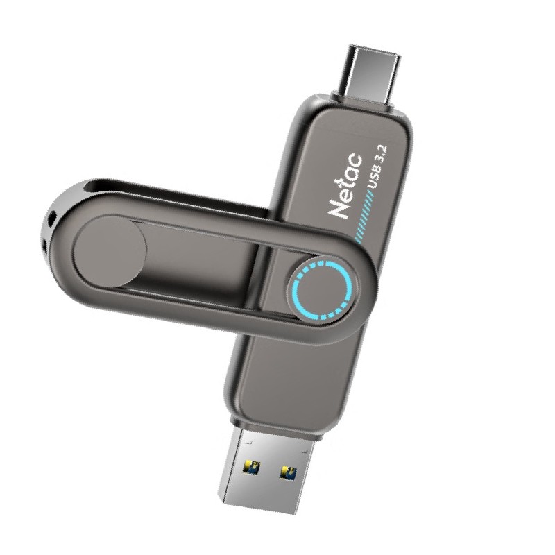 朗科 Netac US7-512G 固态U盘 US7 512G USB3.2+TYPE-C 读速550M/S 深灰色 计价单位:个