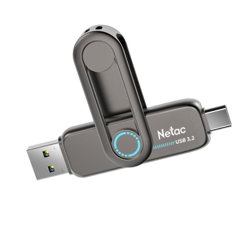 朗科 Netac US7-512G 固态U盘 US7 512G USB3.2+TYPE-C 读速550M/S 深灰色 计价单位:个