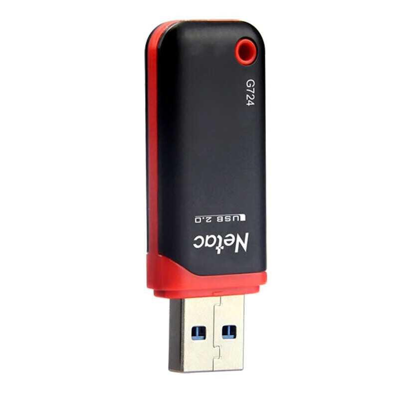 朗科 Netac G724-64G  U盘  USB2.0 带盖帽 红黑色 计价单位:个