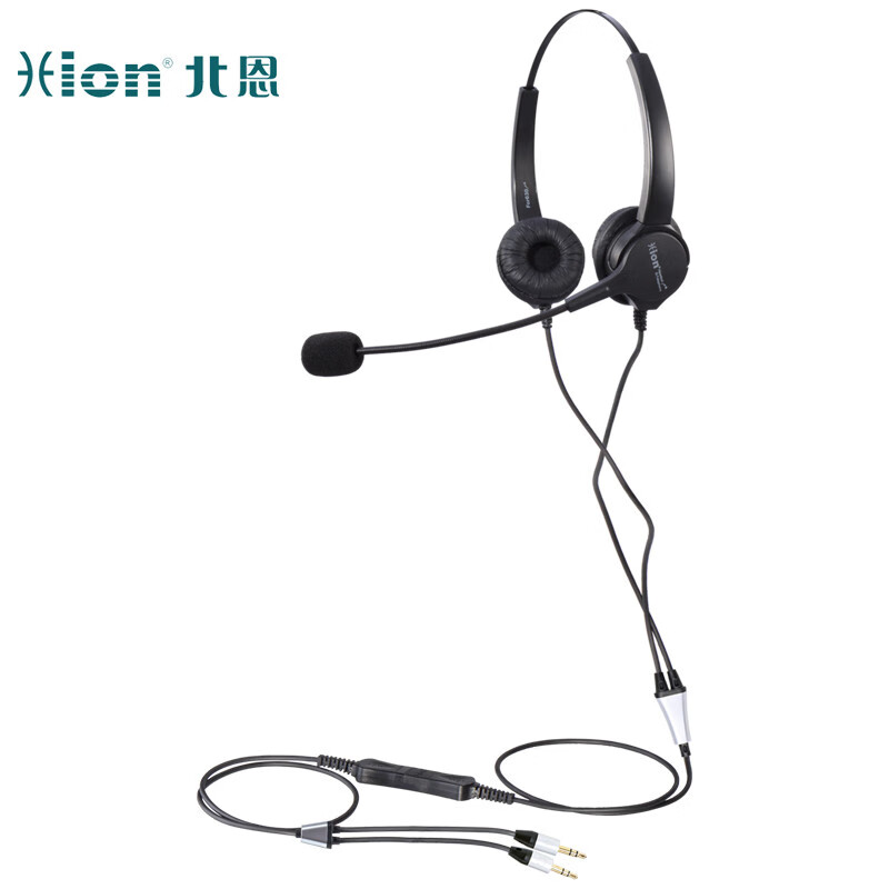 北恩 HION FOR630D+B5.1 耳机 双插头带音量调节麦克风静音(适用双孔电脑) 计价单位:副